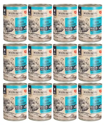 Zdjęcie produktu dla Karma mokra dla kota Wiejska Zagroda Indyk z łososiem puszka 12x400g