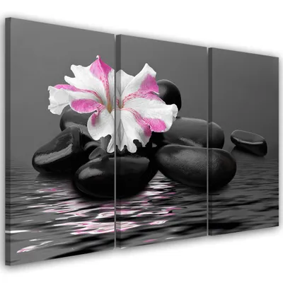 Produktbild von Triptychon auf leinwand religiös - schwarz 60x40 cm Feeby schwarz wandbild bereit zum aufhängen