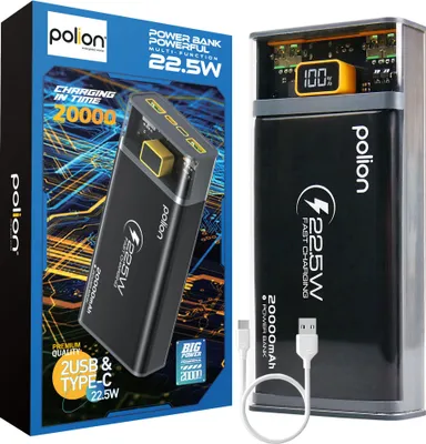 Produktbild von Powerbank 20000Mah 22.5W Usb-C Usb-A Schnellladung Pass-Through Led