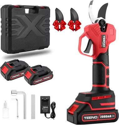 Image de TEENO Sécateur Électrique Sans Fil Brushless,2 * 2000mAh Batteries,Professionnel Sécateur Lame Convient Pour Les Jardins,Les Branches