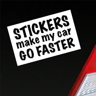 Produktbild von Auto Aufkleber s Make My car go Faster schneller 16x10 cm Weiss Glanz Sticker Heckscheibenaufkleber
