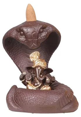Produktbild von Handgefertigter Räucherstäbchenhalter im Design einer Schlange und von Ganesha