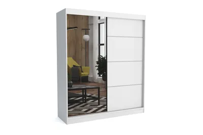 Produktbild von Moderner Kleiderschrank mit Schiebetüren BRENDI 180 cm (WEISS)