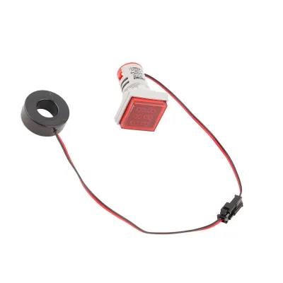 Image de Voltmètre à affichage LED,Indicateur de tension numérique,Indicateur de tension à LED,Lampe témoin de tension alternative,Indicateur de compteur 0-100A,Voltmètre numérique à LED