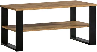 Productafbeelding van Salontafel, woonkamertafel, model Lamia, 100x56x48 cm, eikenhout Wotan, zwart