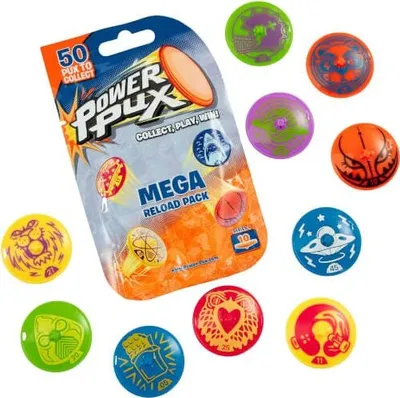 Produktbild von Goliath Power Pux Mega Reload Pack Sammelspiel, 10 Pux Discs, Sammelposter, 4 cm Disc-Durchmesser