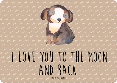 Produktbild von Mr. & Mrs. Panda Wandbild Hund Entspannen DIN A5 - Hundeglück - Geschenk, Liebe, tafel, Türschild, Hundeliebe, wandtafel, Süß, Hunderasse, Metallbild, Schild