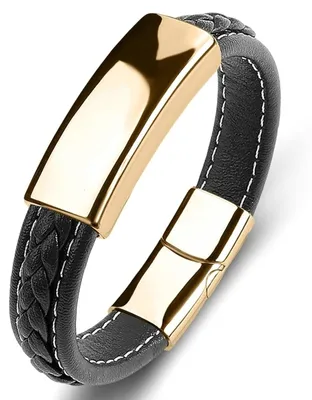 Produktbild von Stilvolles Edelstahl- und Lederarmband für Herren