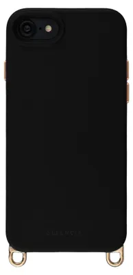Zdjęcie produktu dla Etui Selencia Rivièra z magnetycznym mocowaniem MagSafe i odpinanymi zaczepami, kompatybilne z iPhone SE (2022 / 2020) / 8 / 7 - kolor: czarny (velvet)