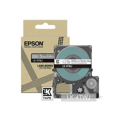 Produktbild von Epson LabelWorks LK-4TWJ - Weiß auf Matt-Transparent - Rolle (1,2 cm x 8 m) 1 Kassette(n) Hängebox - Bandkassette - für LabelWorks LW-C410, LW-C610