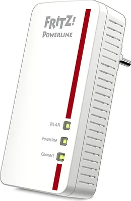 Produktbild von AVM FRITZ!Powerline 1260 Single-Adapter (1.200 MBit/s, WLAN-Access Point), Farbe:Weiß