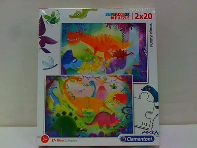 Immagine prodotto di CLE puzzle 2x20 SuperKolor Funny dinos 24755