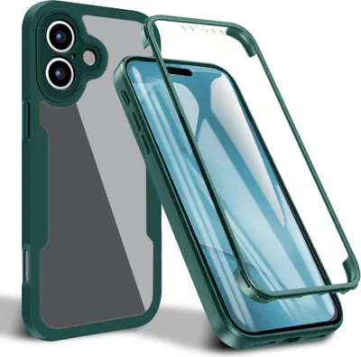 Produktbild von Schutzhülle für iPhone 17, Eingebautem Displayschutz 360 Grad Komplettschutz Handyhülle Grün
