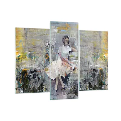 Produktbild von Bilder auf glas - 3 Teile - Zeitgenössisch Malerei Frau - 130x100cm - Glasbilder - Wandbilder - Bilder - Wanddekoration aus Glas - Glas Bilder - Wandbild auf Glas - GCB130x100-4596