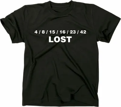 Zdjęcie produktu dla Styletex23 T-shirt Lost Numbers, 4 8 15 16 23 42 Dharma Initiative, czarny, L