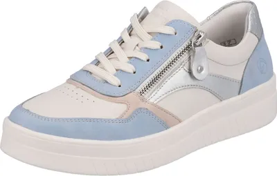 Immagine prodotto di Scarpe da ginnastica con plateau da donna bianche combi di Remonte in vernice dalla taglia 37 alla 41