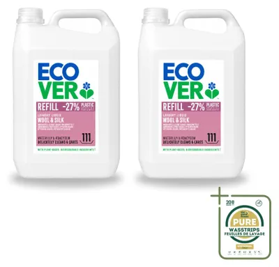 Produktbild von 2 x Ecover Feinwaschmittel Wolle & Feines - Seerose & Honigmelone - 5 Liter - Vorratspackung - 2 Stücke