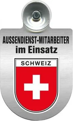 Produktbild von Einsatzschild Windschutzscheibe - Außendienstmitarbeiter im Einsatz - 309366--incl. Regionenwappen Color - Region Schweiz