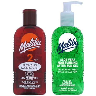 Immagine prodotto di Malibu Tanning Oil SPF2 200 ml + gel di aloe dopo abbronzatura 200 ml