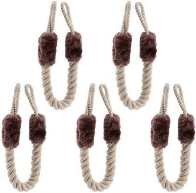 Immagine prodotto di Set di maniglie per porte a cordicella, 5 pezzi, 60 cm, protezione contro le ferite alle dita e gli animali domestici, prevenzione della chiusura ermetica, bianco