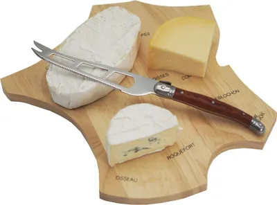 Produktbild von Käsebrett Set Käsemesser und Schneidbrett Holz Käseplatte Servierplatte