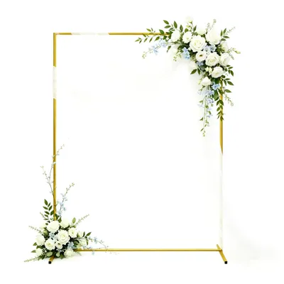 Produktbild von Wabendekoration Hochzeitsbogen Hintergrund Ständer, Eckig Ballonbogen Gold Metall Traubogen Hochzeit, Ballonbogen, Hochzeit, Geburtstags, 150x200cm