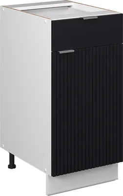 Image de Meuble cuisine Vicco Fame-Line Noir rayé 40cm sans PT, Model 50598