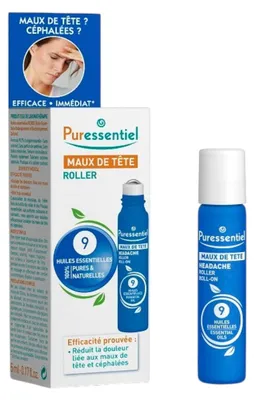 Imagen del producto de Puressentiel, Rodillo, Aceites Esenciales, Alivio del Dolor, Para el Dolor de Cabeza, Aceite Corporal en Rodillo, 5 ml