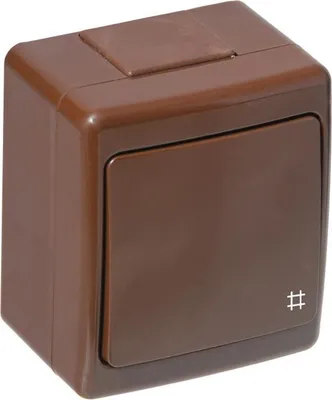 Produktbild von Aufputz Kreuzschalter Lichtschalter Schalter Feuchtraum IP44 braun serie BETA