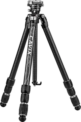 Produktbild von CAVIX LC-254C Tragbares Fotostativ fuer Kamera, Handystativ, Kohlefaser, max. Hoehe 150,5 cm, 360¡ã drehbarer Kugelkopf, 8 kg Tragkraft, mit Tragetasche