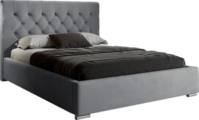 Produktbild von Doppelbett GLAMOUR II Polsterbett mit Knöpfen 180x200 cm Jasmine 90 ohne Matratze