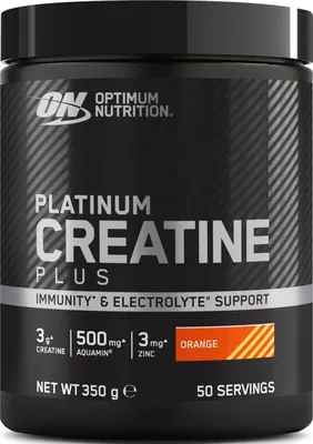 A product shot of a container of creatine powder.
