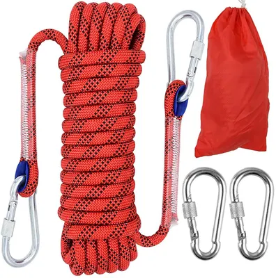 Obrázok produktu pre Statický lanový systém 10 mm s karabínami, určený na outdoorové aktivity
