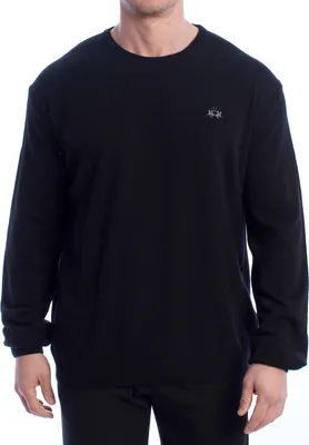 Produktbild von Eleganter schwarzer Herrenpullover mit Stickerei und Rundhals