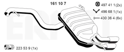 Immagine prodotto di ERNST 161107 Silenziatore terminale per VW TIGUAN (5N) Impianto di scarico