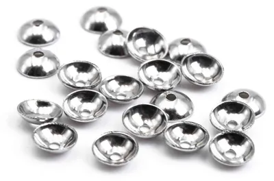 Produktbild von Vintageparts Perlkappen 304 Edelstahl platinfarben 6mm, 20 Stück