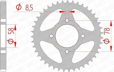 Produktbild von AFAM Kettenrad Stahl Standard - 428