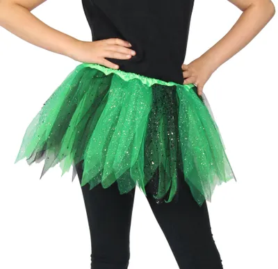 Produktbild von Tütü Tutu grün schwarz mit Glitzer für Kinder ca. 30cm