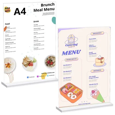 Immagine prodotto di Solidchoice - Set di 2 supporti da tavolo in acrilico formato A4 per menu e pubblicità