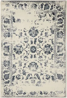 Image de Tapis Interiyou Suzuka Crème/Bleu 80 x 150 cm