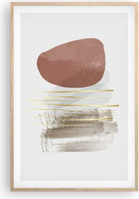 Produktbild von Gerahmtes Poster - Rahmen in heller Eiche - Abstraktion Boho Stück - 61x91,5 cm - Wand Bild - Wanddeko - Wandbilder - Kunstposter - Wandposter - Bilderrahmen - Bilder - Kunstdruck - P2NPA61x91-4811