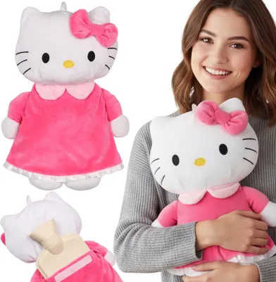 Image de Hello Kitty Bouteille d'eau chaude en caoutchouc avec emballage SOFT, LARGE bouteille d'eau dans l'emballage, Mascotte 750 ml
