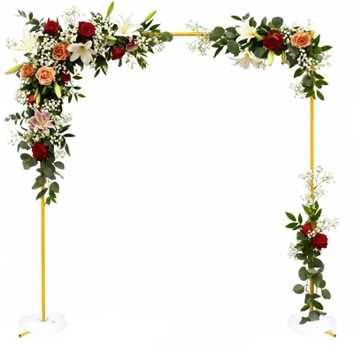 Immagine prodotto di Arco per palloncini - Supporto metallico per palloncini - 2 x 2 metri - Oro - Riutilizzabile - Ideale per matrimoni e feste