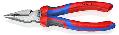 Image de Pince combinée à becs pointus, finition polie, avec poignées multicomposants, 185 mm, KNIPEX | 4003773088332