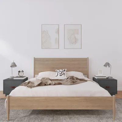 Produktbild von vidaXL Nachttische 2 Stk. Grau 40x34x35 cm Massivholz Kiefer