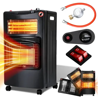 Immagine prodotto di Jayseuw Riscaldatore a gas radiante Riscaldatore a gas 4200 Watt incl. tubo flessibile e convertitore tedesco-europeo, bruciatore ceramico a infrarossi, bombole di gas butano o propano fino a 15kg