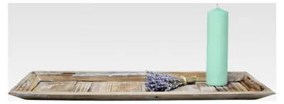 Produktbild von XL Holz Kerzentablett Shabby Weiß - 60 x 16 cm - Großes Rechteckiges Vintage Dekotablett - Holztablett für Tischdekoration und Kerzenarrangements