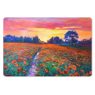 Produktbild von MuchoWow® Mauspad Mousepad Malerei - Natur - Blumen - Ölfarbe 27x18 cm - Mousepads - Maus Mat - Pad - Mausunterlage - Büroartikel - Desk Matten