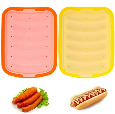 Silikon-Wurstform Hot Dog, 2 Stück, antihaftbeschichtet, ofenfest