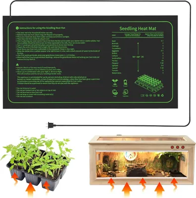 Produktbild von Heizmatte, Wärmematte für Sämling Germination und Haustier, Heizkissen Amphibien, IP67 Wasserdicht Pet Mat Wärmer Bett Matte Sicher und Haltbar, 25 * 52cm, 20Watt